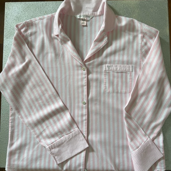 Victoria Secret  HERITAGE COTTON LONG PAJAMA TOP Size L - Picture 8 of 8